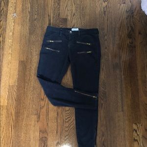Black corduroy jeans with Gold Zippers